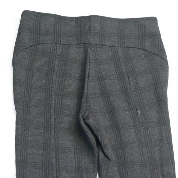 Ann Taylor 4 Gray Windowpane Side Zip Ponte Skinny Stretch Dress Pants - Picture 6 of 7